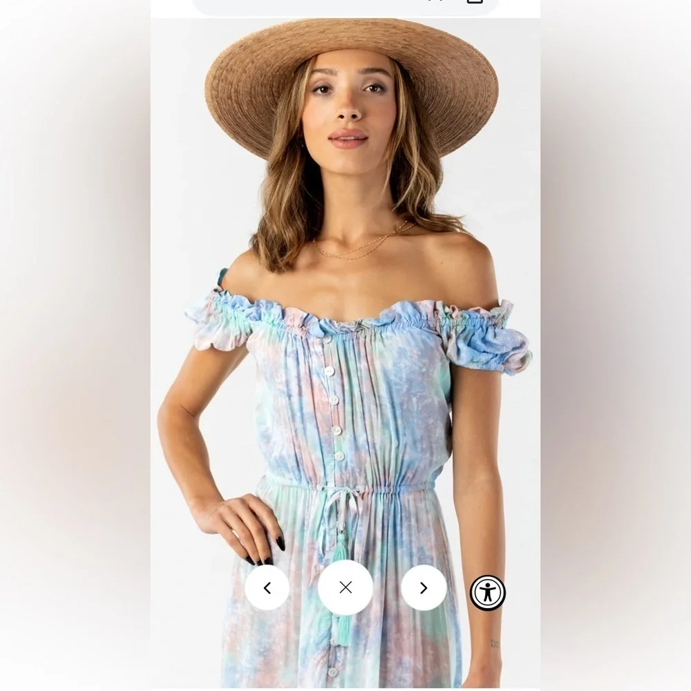 Tiara Hawaii riveria dress off the shoulder tyedye